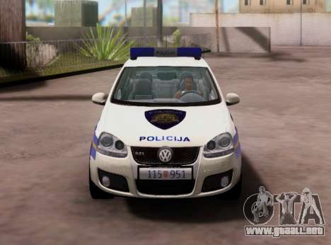 Golf V Croata Coche De Policía para GTA San Andreas